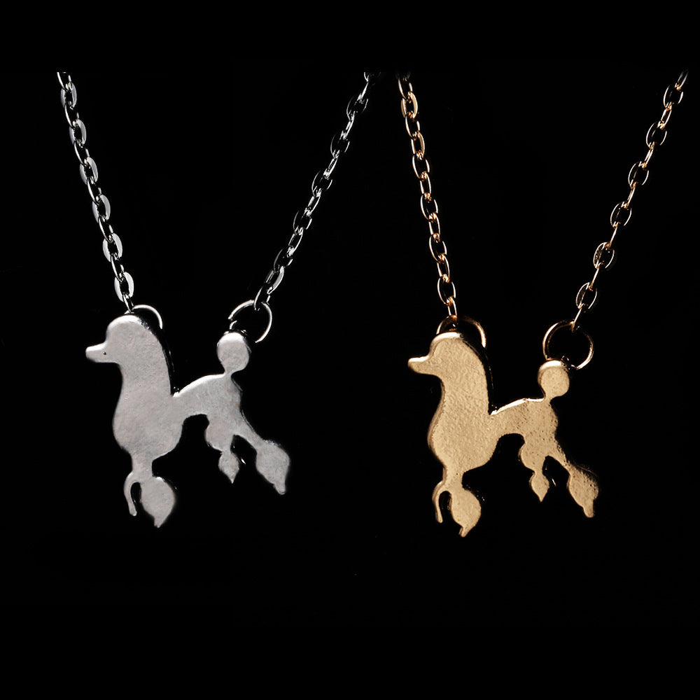 Alloy Poodle Animal Puppy Pendant Necklace