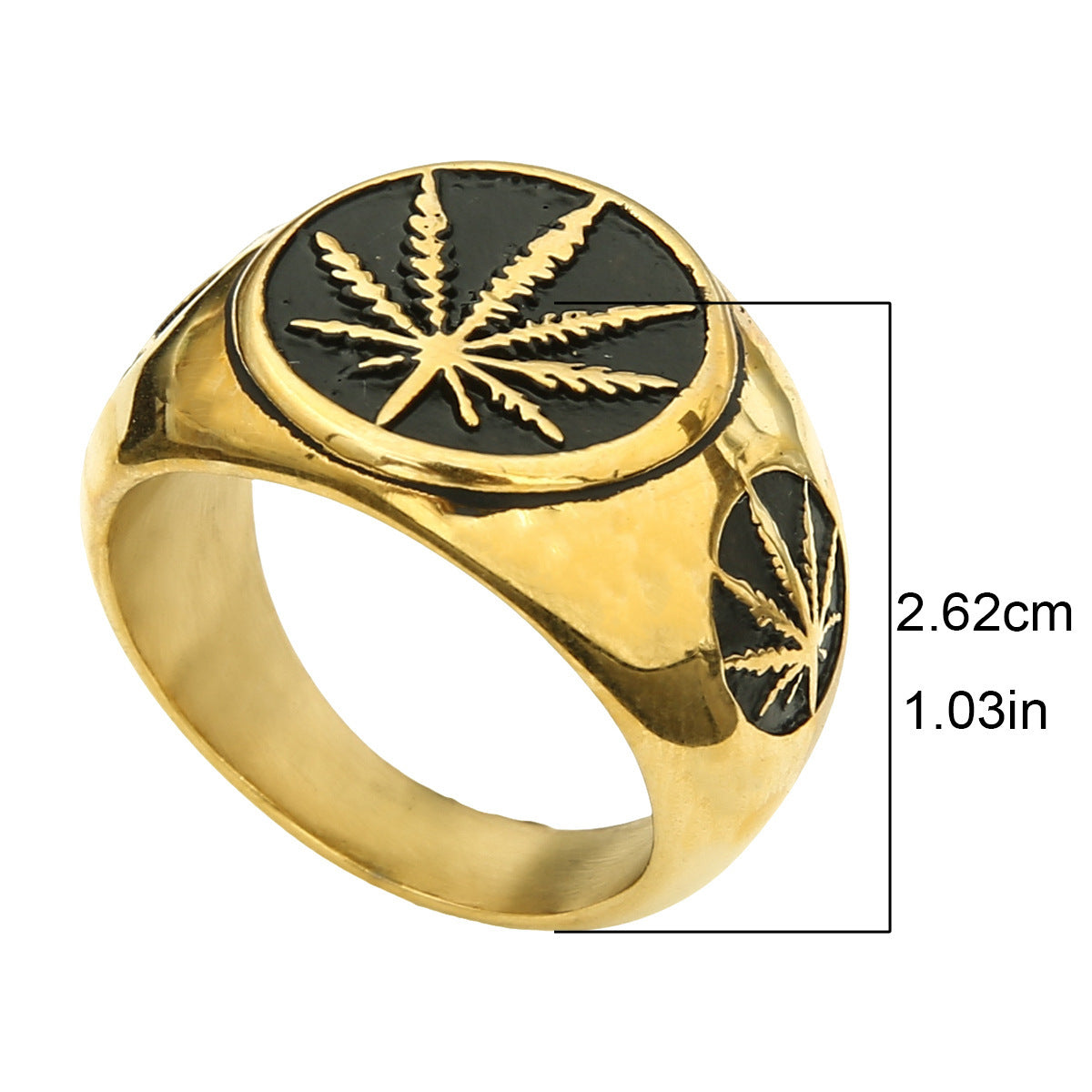 Men's Retro Leaf Titanium Steel Ring