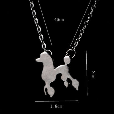 Alloy Poodle Animal Puppy Pendant Necklace