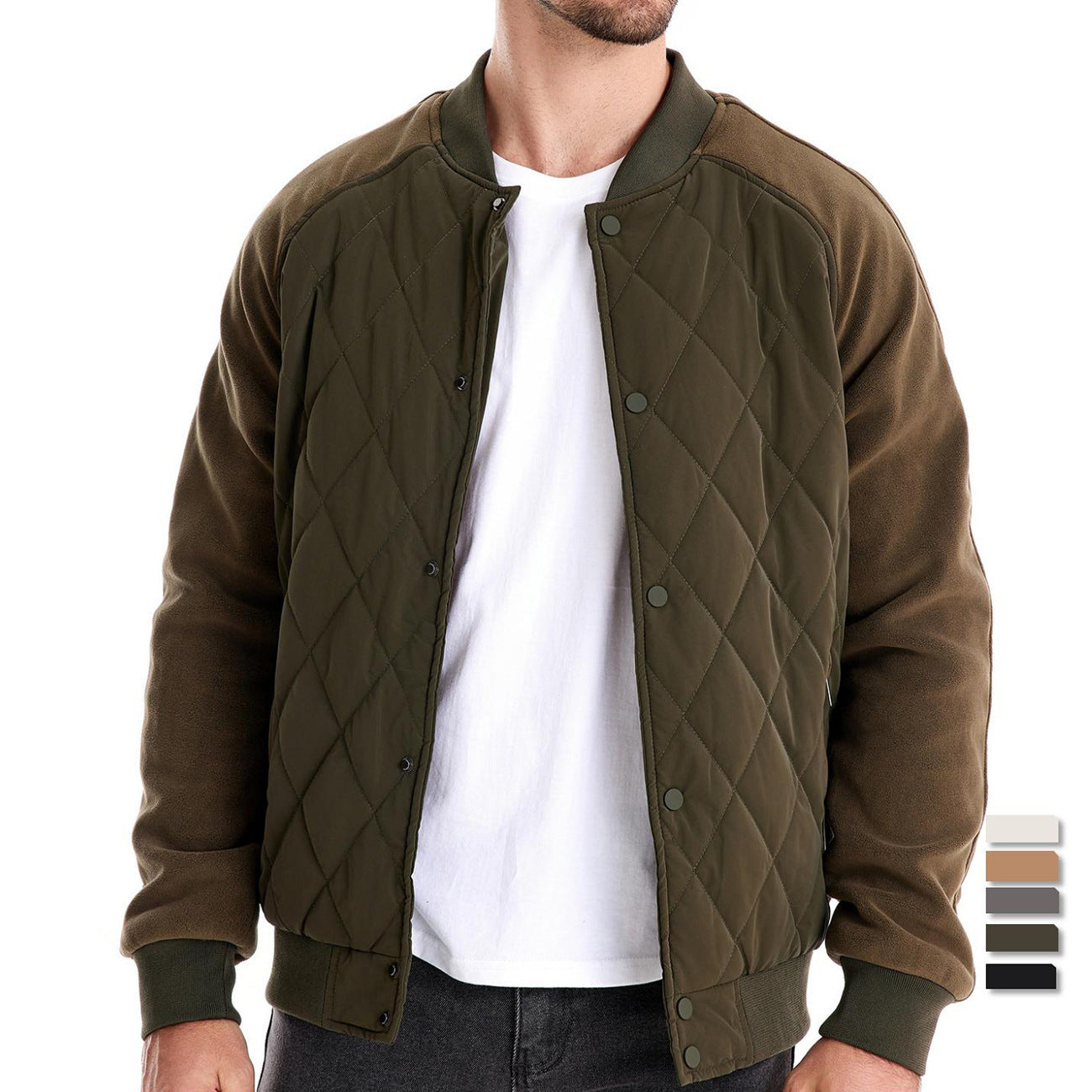 European And American Leisure Coat Fashion Stitching Raglan Sleeve Coat For Men